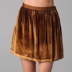 Club Monaco Isabella Velvet skirt in Amber
